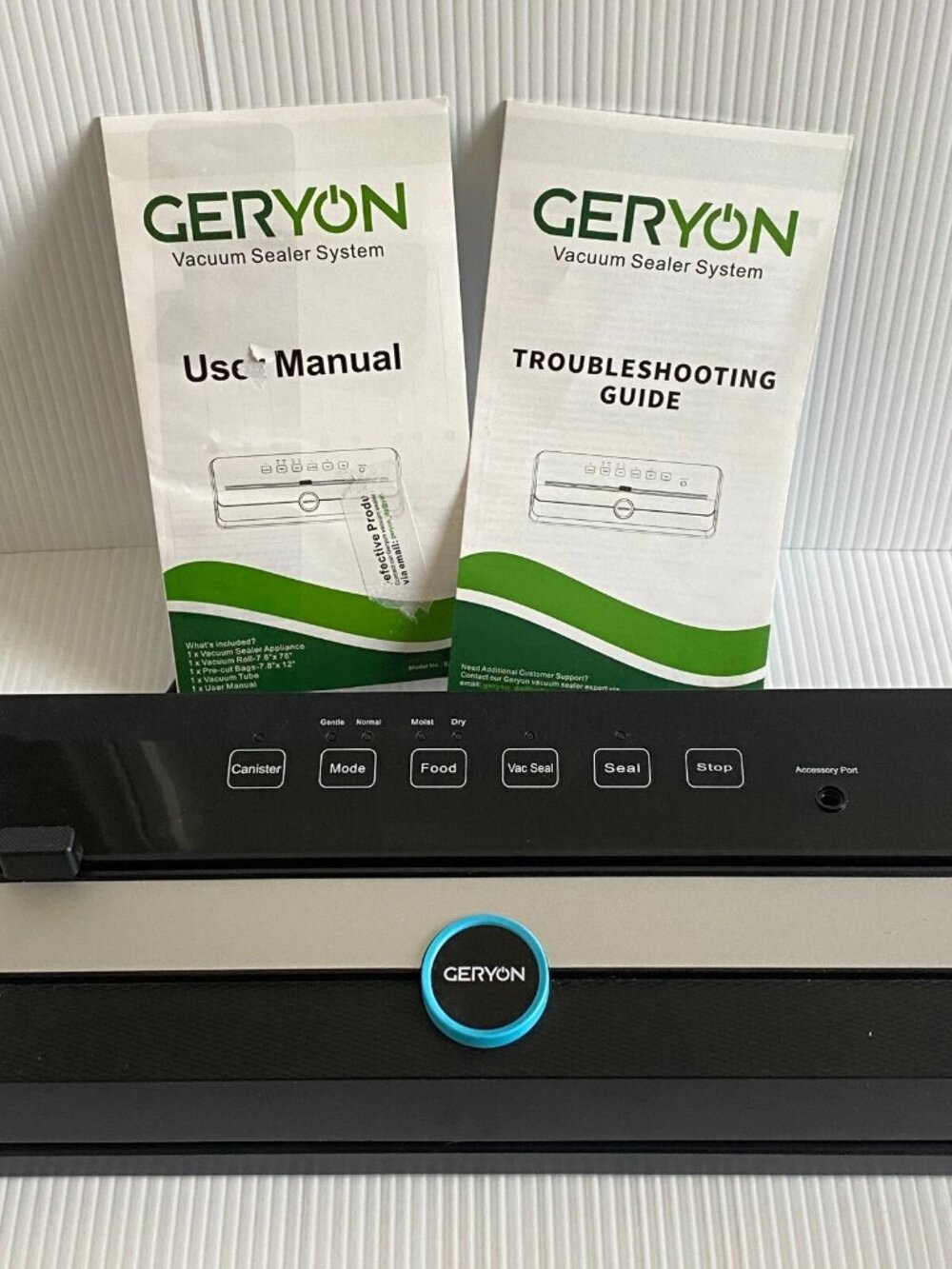 Geryon Vacuum Sealer User Manual and Troubleshooting Guide